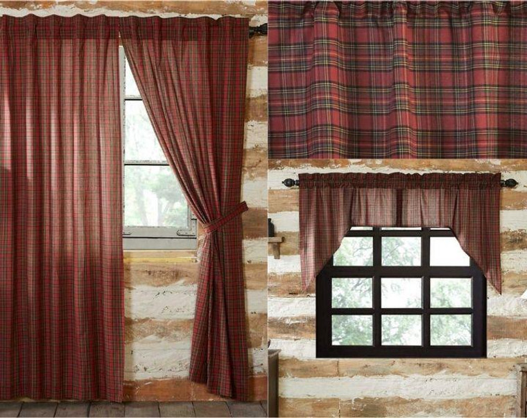 Tartan Red Plaid Curtain Collection -