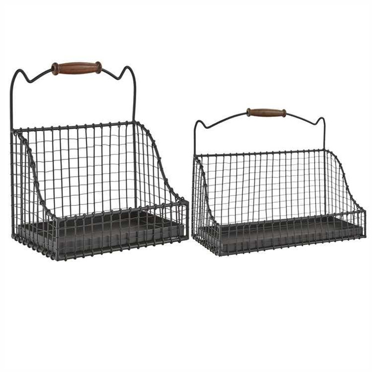 Hanging Wire Baskets - Set of 2 - 762242996465
