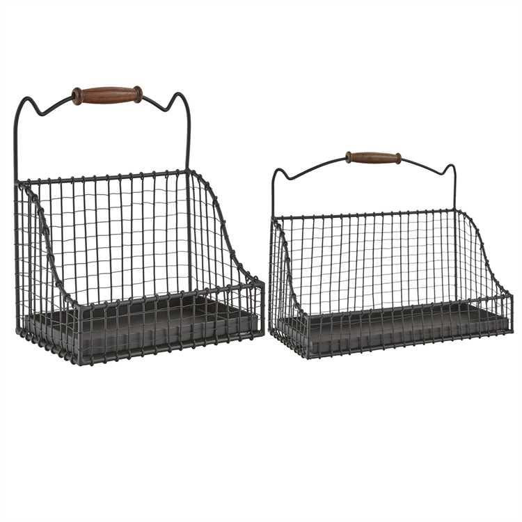 Hanging Wire Baskets - Set of 2
