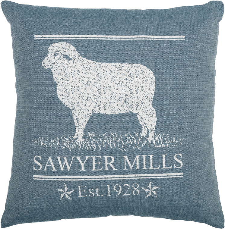 Sawyer Mill Blue Lamb Pillow - 18x18