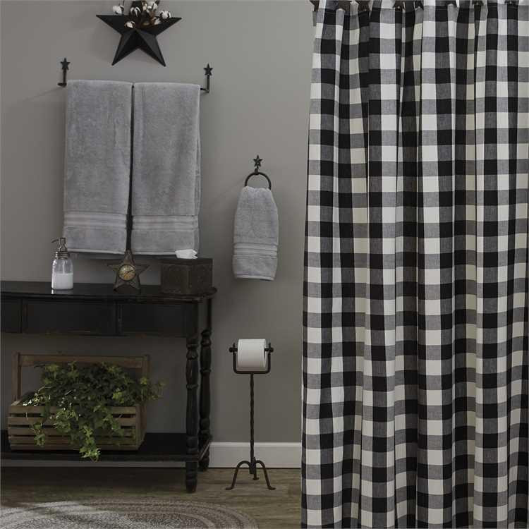 Wicklow Check Black & Cream Shower Curtain