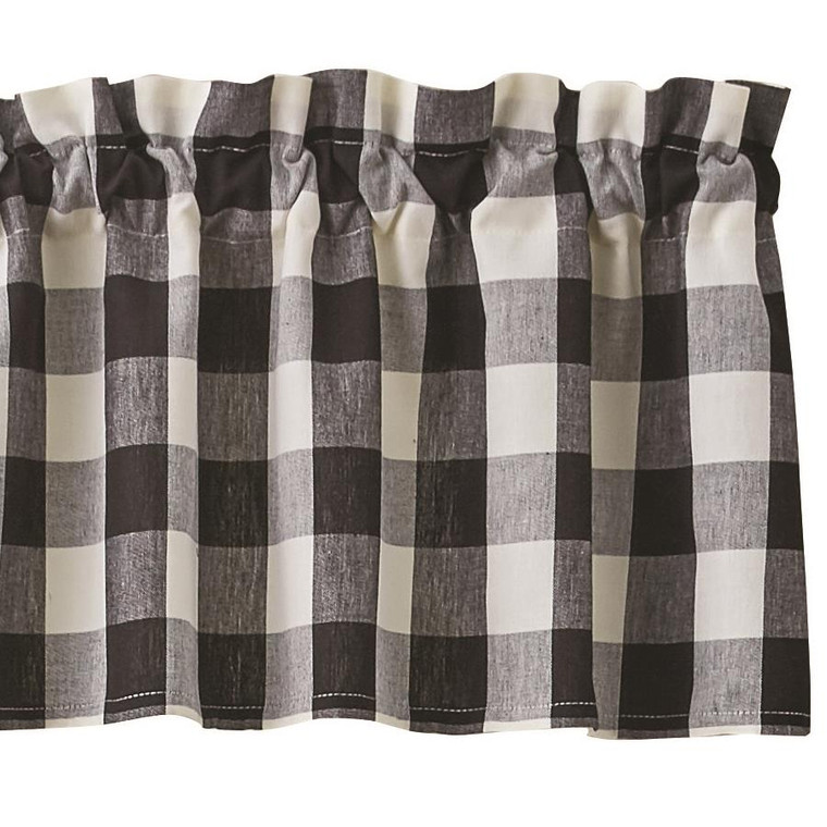 Wicklow Check Black & Cream Valance - 72x14