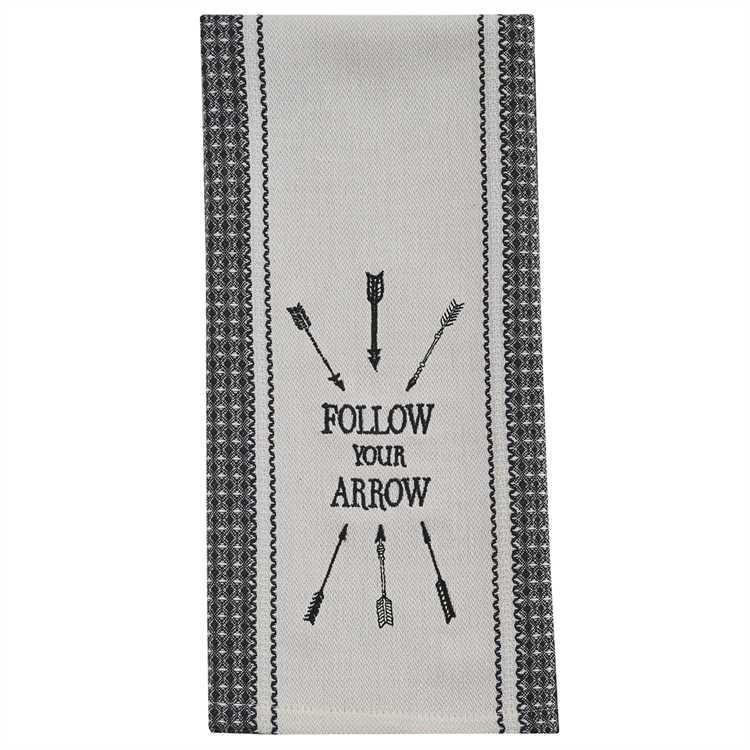 Follow Your Arrow Embroidered Dishtowels - Set of 2