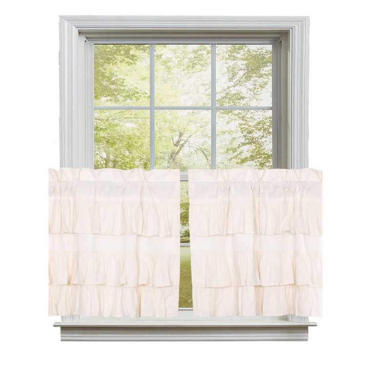 Simple Life Flax Antique White Tiers - Ruffled 72x24 - 840528184703