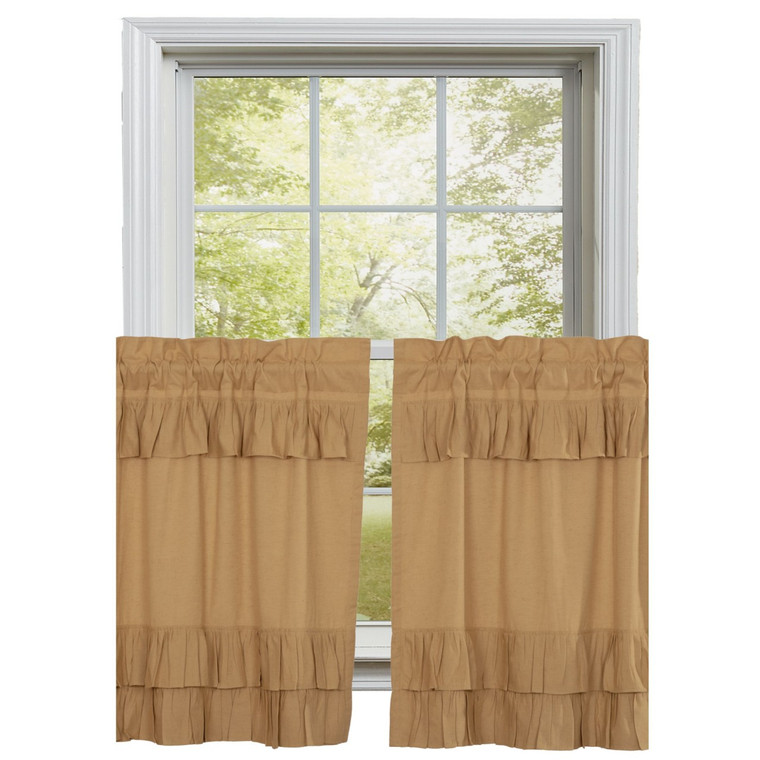 Simple Life Flax Khaki Tiers - Ruffled 72x36