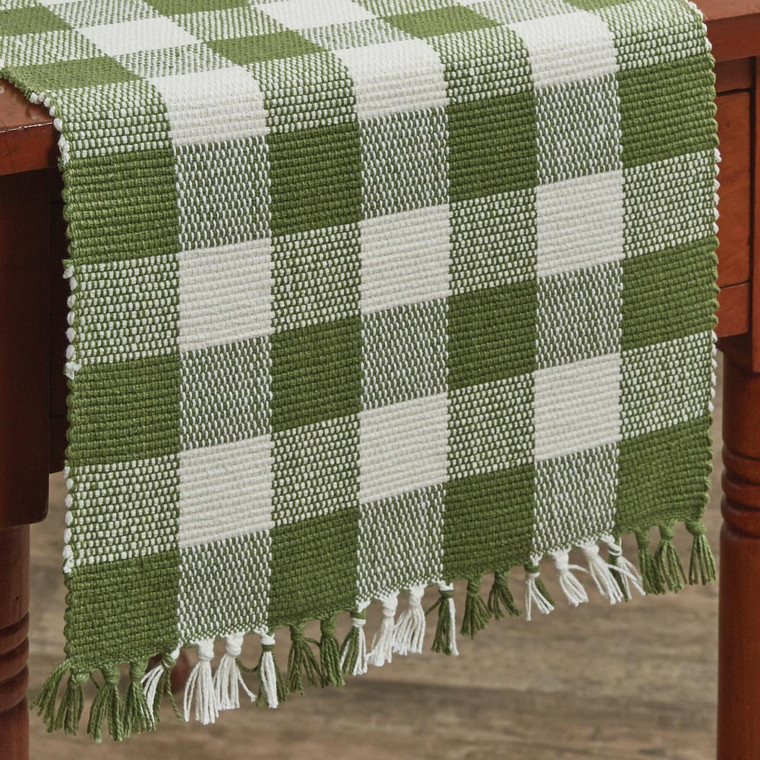 Wicklow Check Sage Table Runner - 13x36