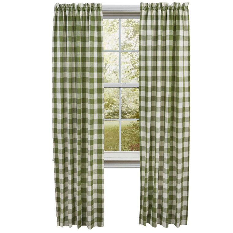 Wicklow Check Sage Panels - 72x84