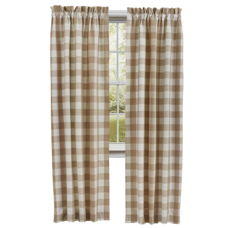 Wicklow Check Natural Panels - 72x84