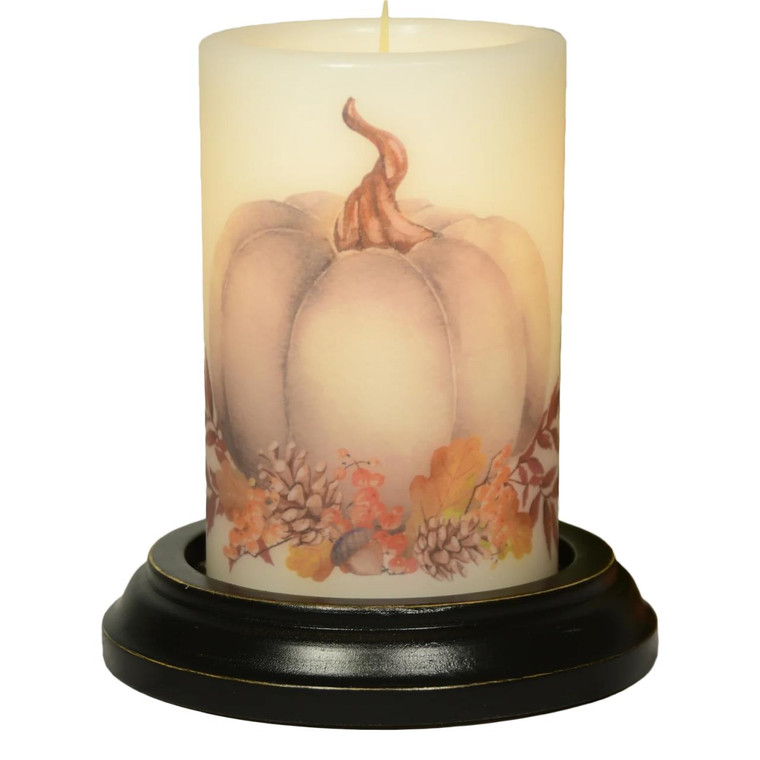 Candle Sleeve - Gray Fall Pumpkin - 844558065230