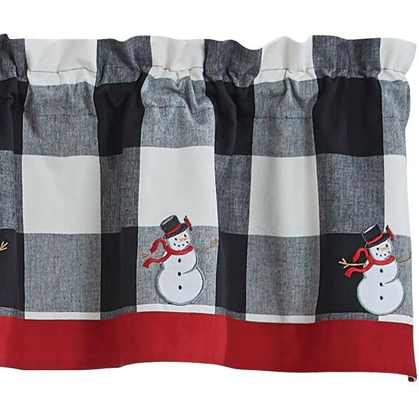 Wicklow Large Check Valance - Snowman 60x14 Final Sale - No Returns