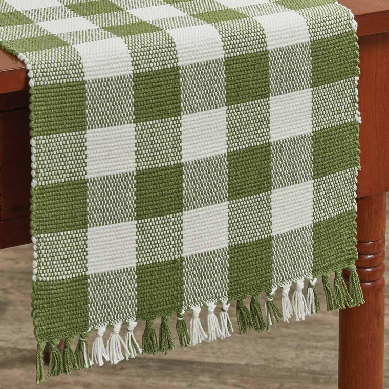 Wicklow Check Sage Table Runner - 13x54