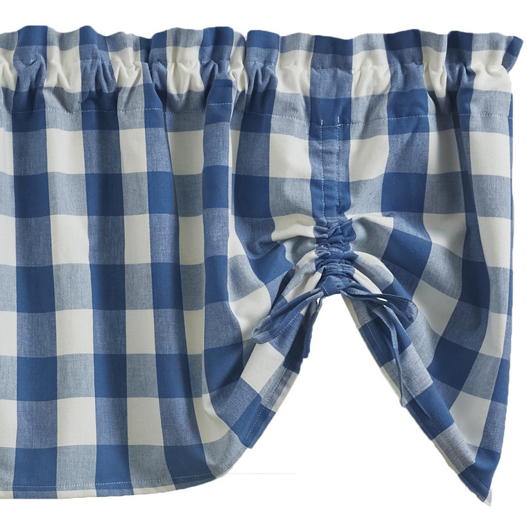 Wicklow Check China Blue Valance - Farmhouse 60x20