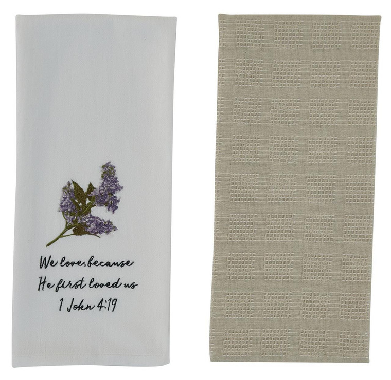 We Love Because Dishtowels - Set of 2