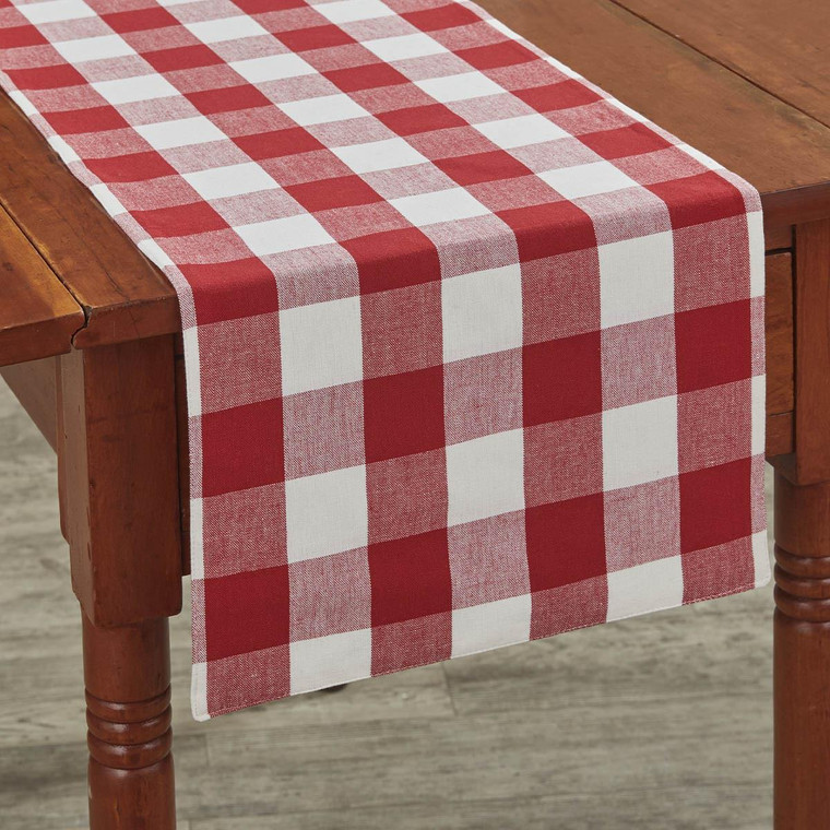 Wicklow Check Table Runners - Red & Cream Backed