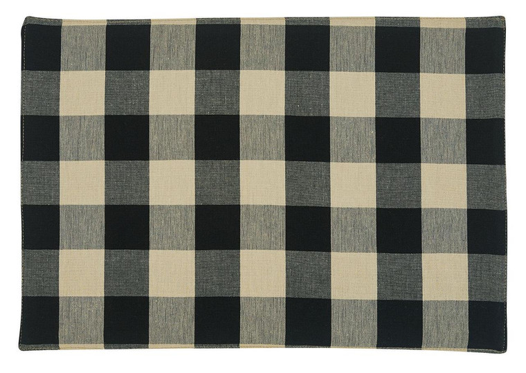 Wicklow Check Black Placemats - Backed Set of 6