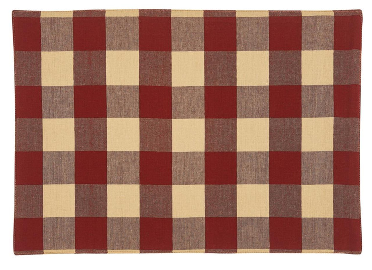 Wicklow Check Garnet Placemats - Backed Set of 6 - 762242021365