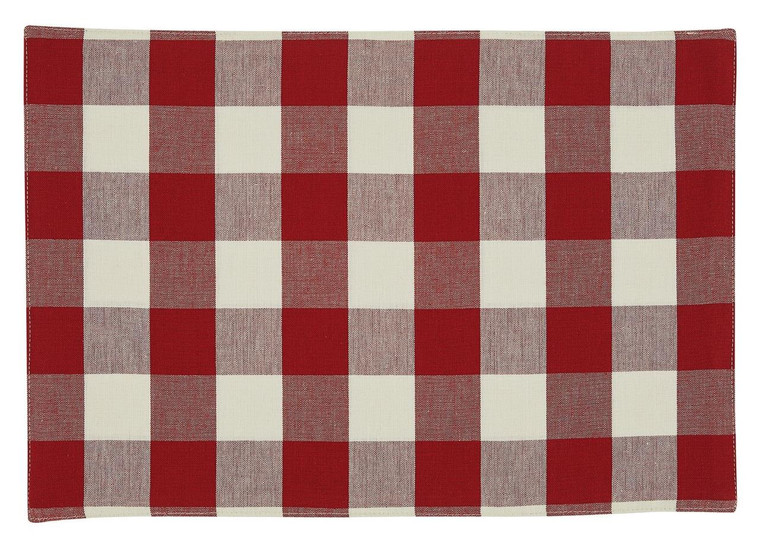 Wicklow Check Red & Cream Placemats - Backed Set of 6