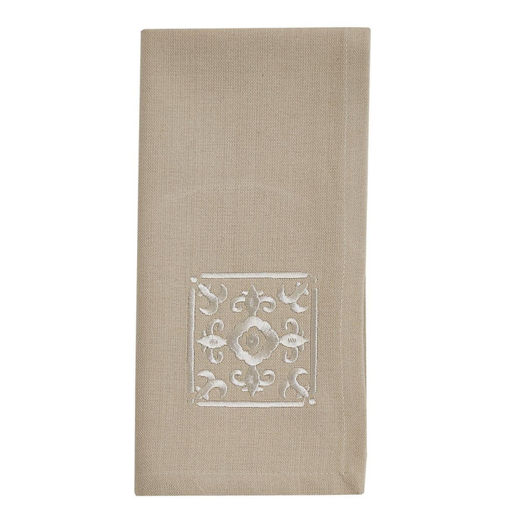 Tiles Embroidered Napkins - Set of 6