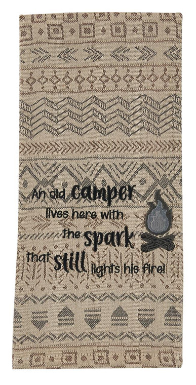 An Old Camper Lives Here Embroidered Dishtowels - Set of 2