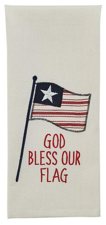 God Bless Our Flag Applique Dishtowels - Set of 2
