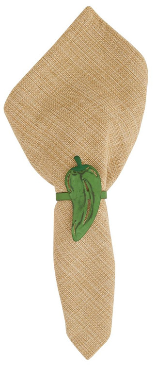 Chili Pepper Green Napkin Rings - Set of 6
