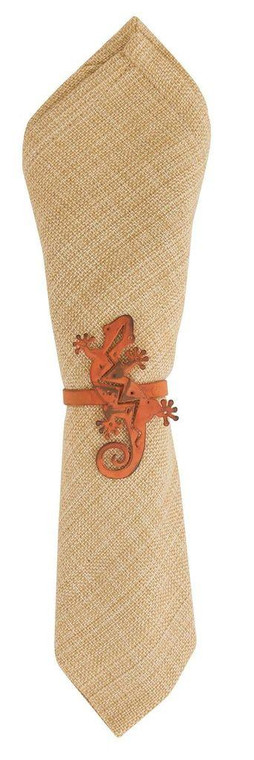 Gecko Orange Napkin Rings - Set of 6