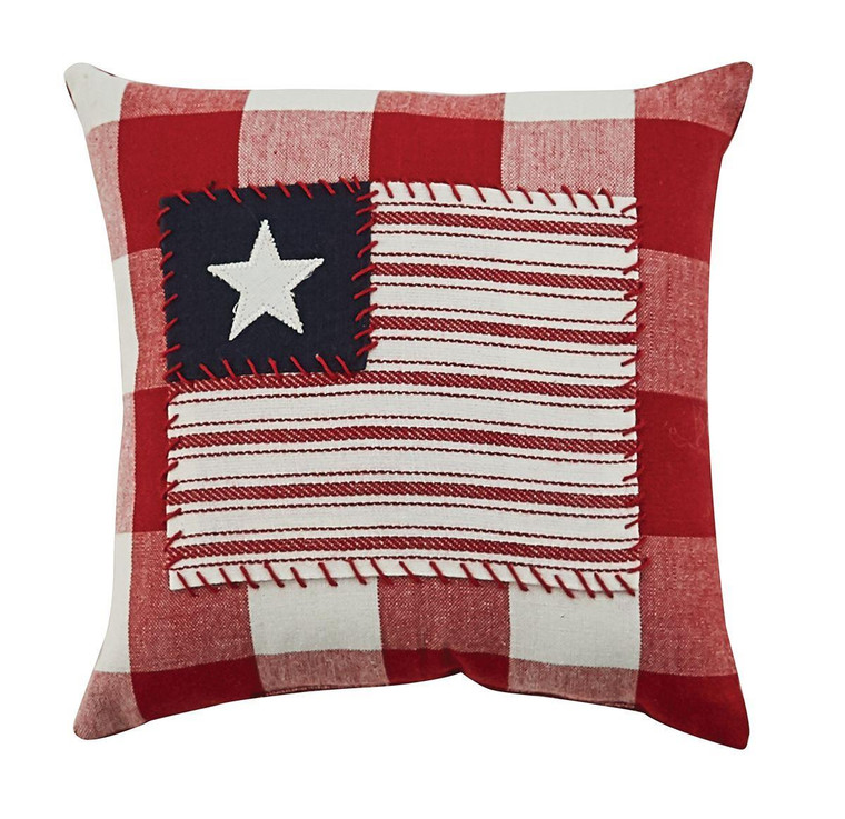 Flag Appliqued Pillow - 10x10 - 762242016408