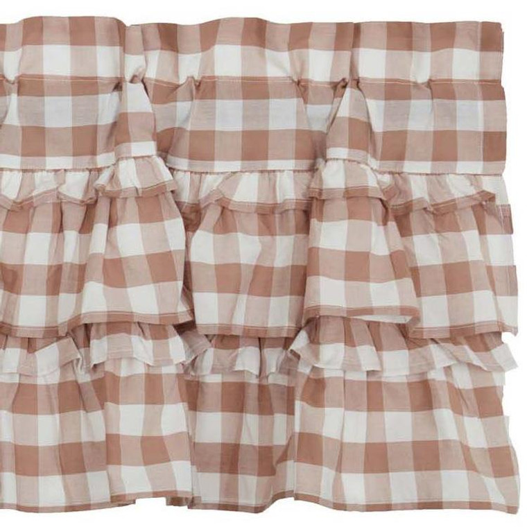 Annie Buffalo Check Portabella Valance - Ruffled 72x16 - 810055893317