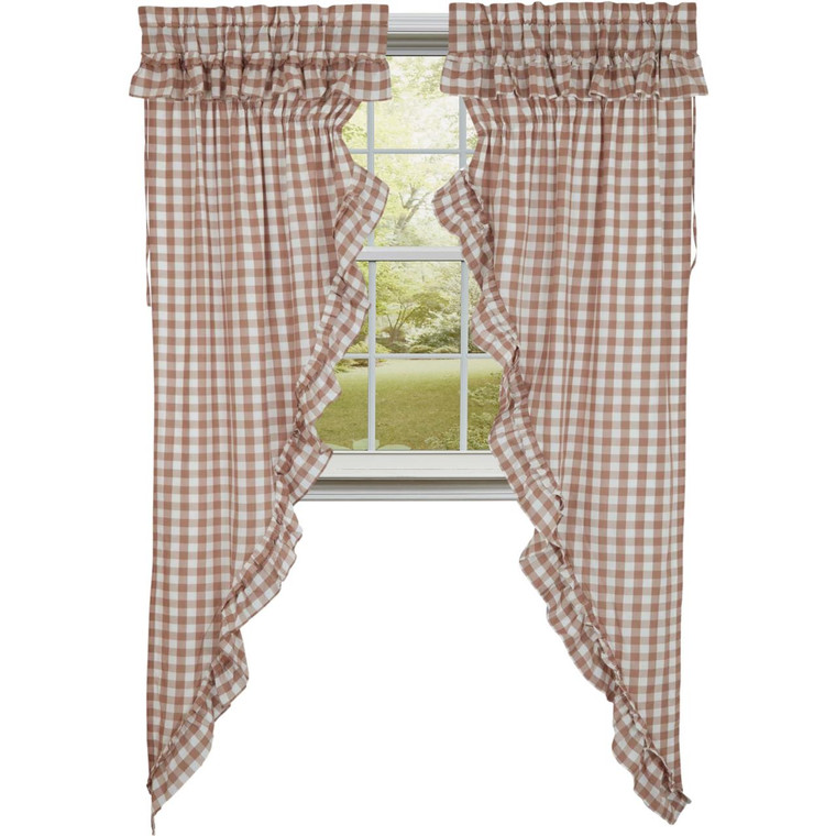 Annie Buffalo Check Portabella Prairie Gathered Curtains - 72x84 - 810055893126