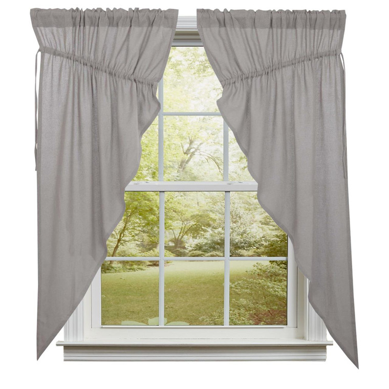 Burlap Dove Grey Prairie Gathered Curtains - 72x63 - 810055893911