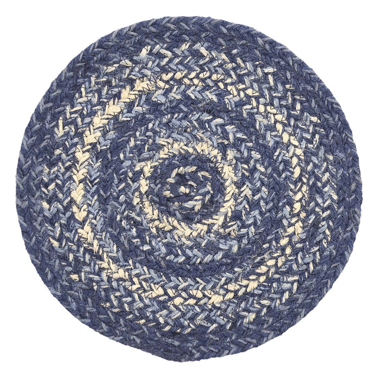 Great Falls Blue Jute Trivets - 8" Set of 2