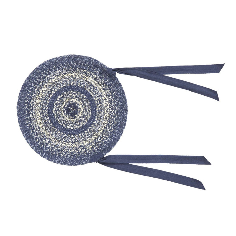 Great Falls Blue Jute Chair Pads - Set of 2