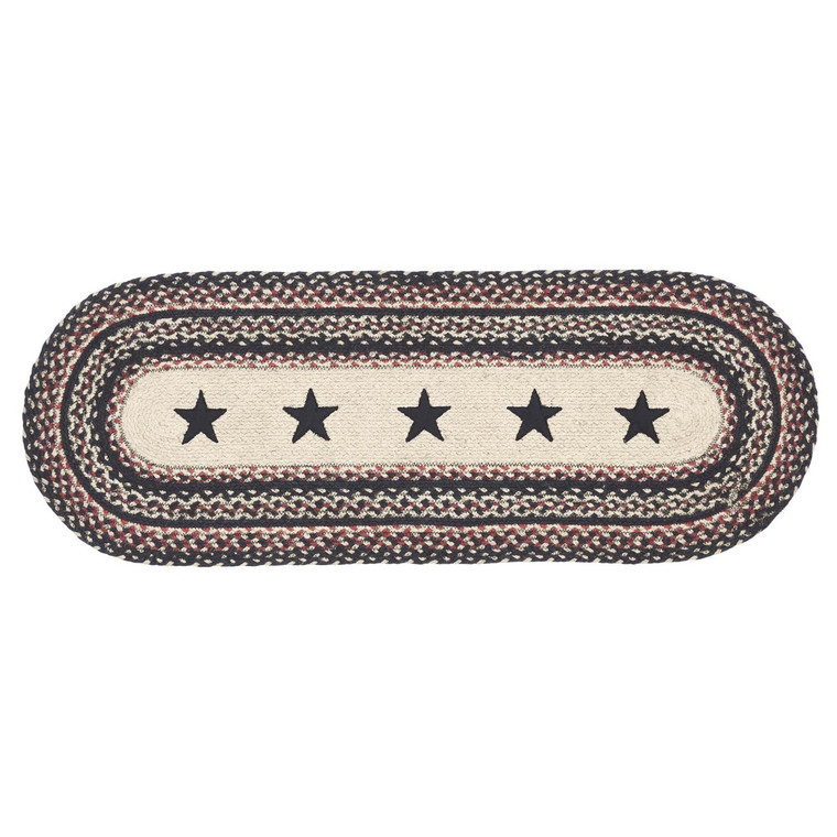 Colonial Star Jute Table Runner - Oval 13x36