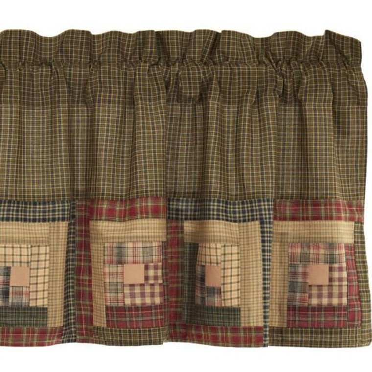 Tea Cabin Log Cabin Block Border Valance - 72x20