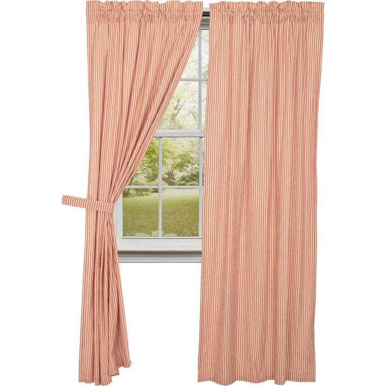 Sawyer Mill Red Ticking Stripe Panels - 80x84