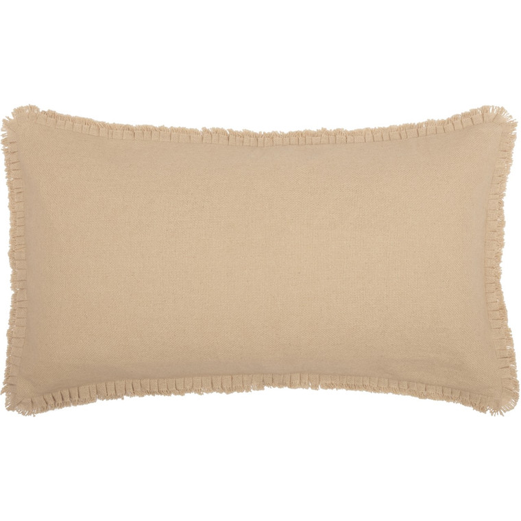 Burlap Vintage Fringed Ruffle Pillow Sham - King