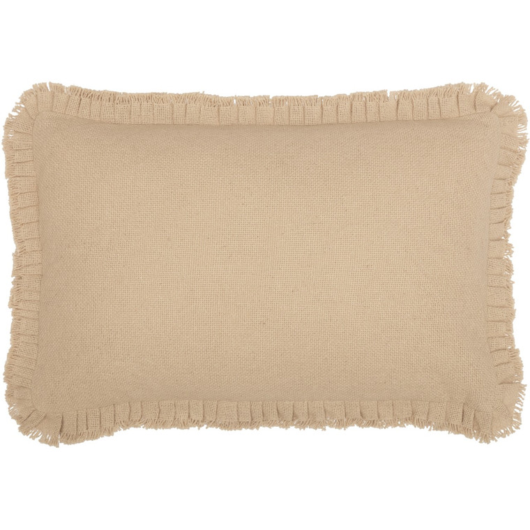 Burlap Vintage Fringed Ruffle Pillow - 14x22