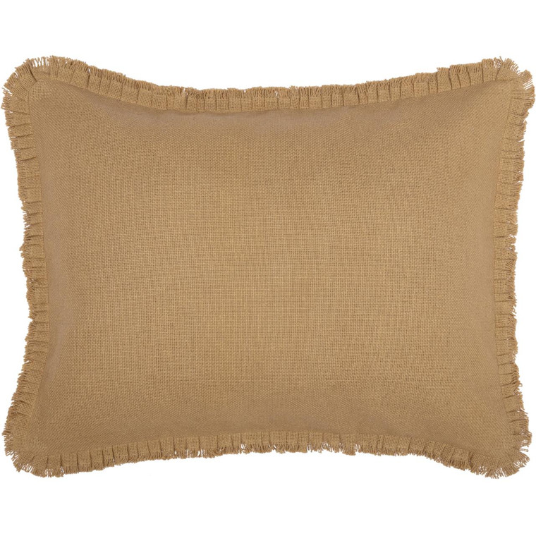 Burlap Natural Fringed Ruffle Pillow Sham - Standard - 840528182709