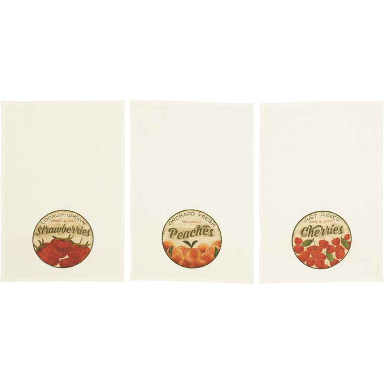 Farmer's Market Fresh Fruit Tea Towels - Set of 3