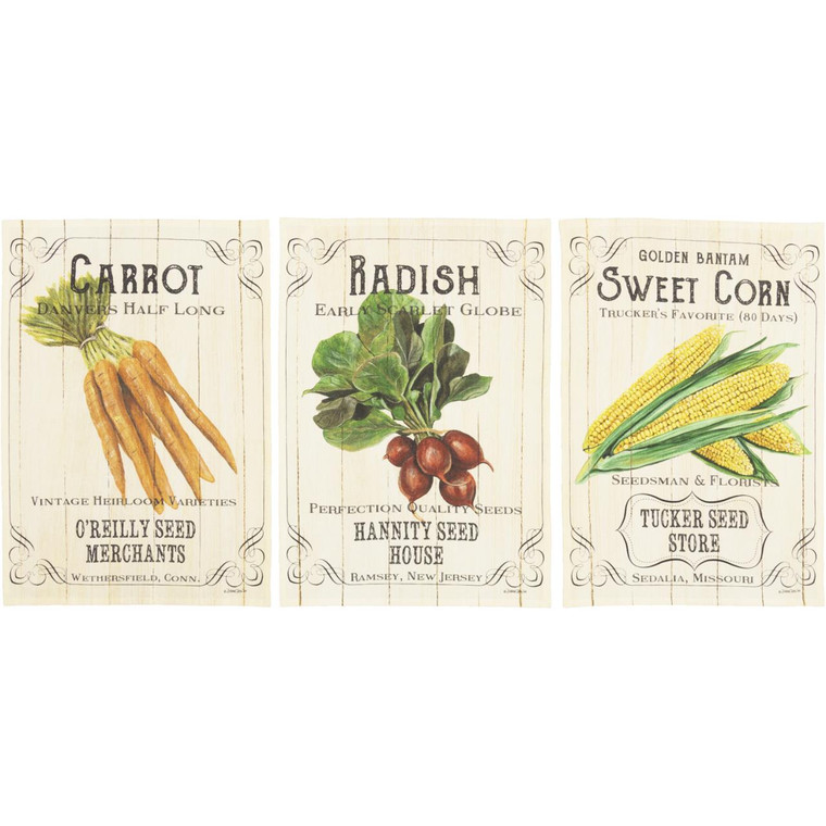 Farmer's Market Fresh Vegetable Tea Towels - Set of 3 - 840528194320