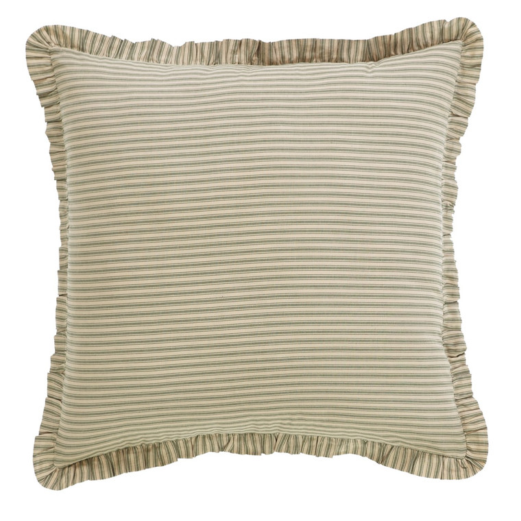 Prairie Winds Pillow Sham - Green Ticking Stripe Euro - Country