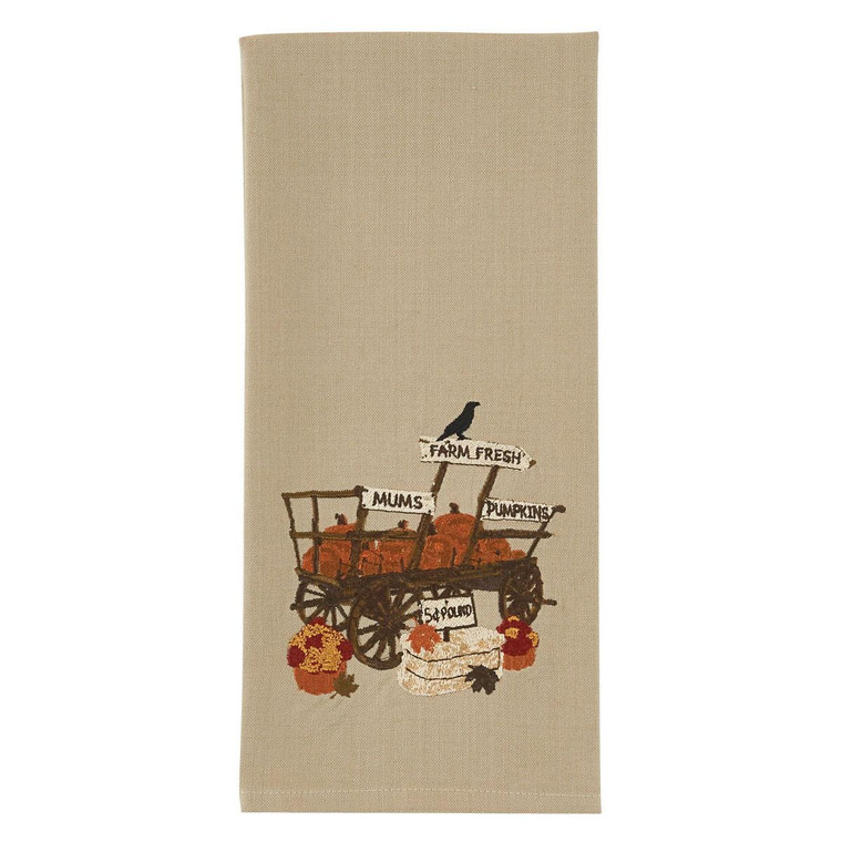 Pumpkin Wagon Embroidered Dishtowels - Set of 2