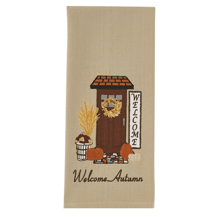 Welcome Autumn Appliqued Embroidered Dishtowels - Set of 2 - 762242028661