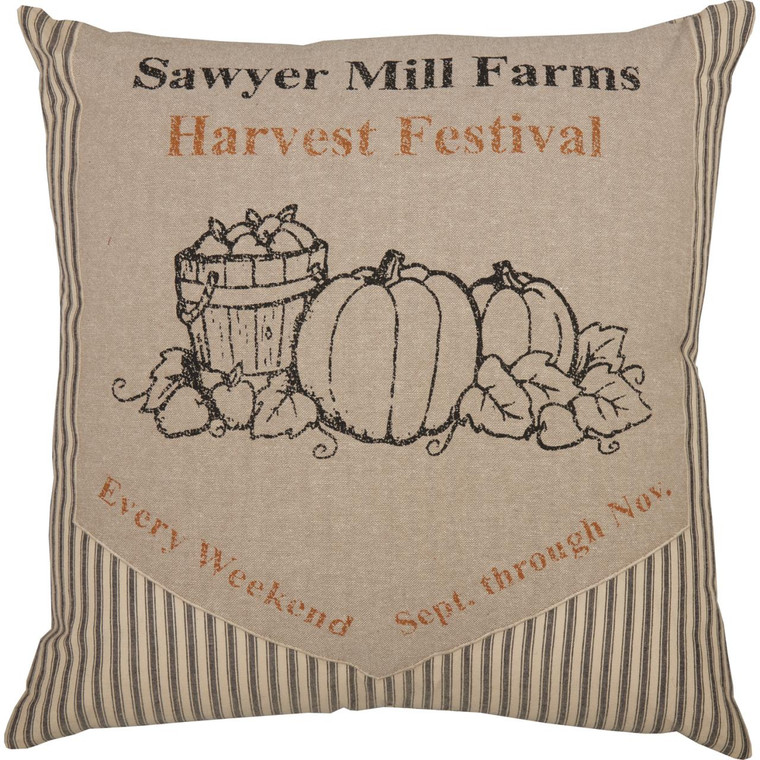 Sawyer Mill Charcoal Harvest Festival Pillow - 18x18 - 840528189593