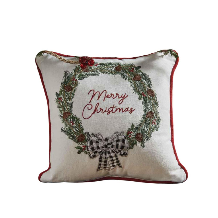 Winter Pines Embroidered Pillow -10x10