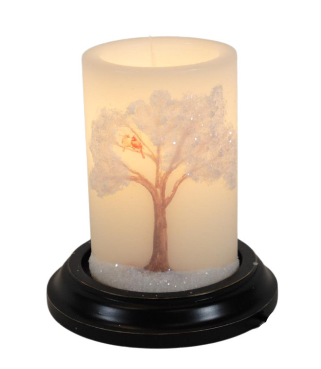 Candle Sleeve - Cardinal Pair In Tree - 844558067036