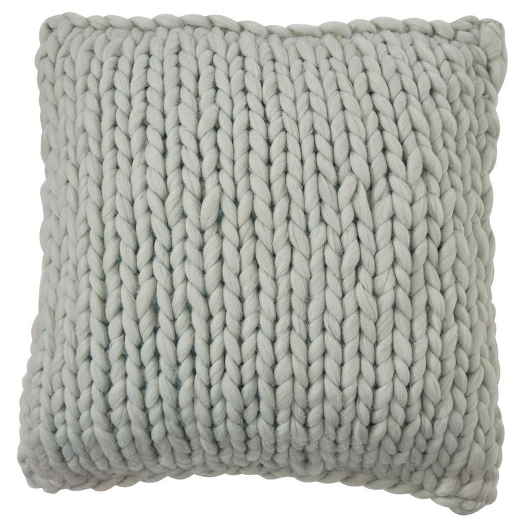 Chunky Knit Pillow - Blue Mist 18" - 762242035928