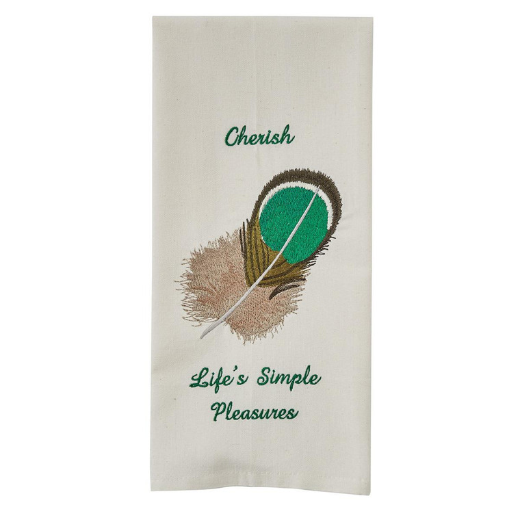 Cherish Life's Simple Pleasures Embroidered Dishtowels - Set of 2