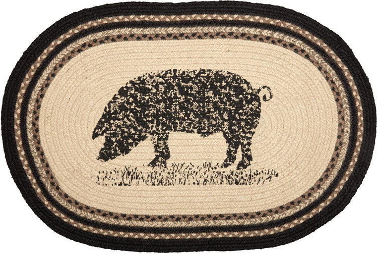 Sawyer Mill Charcoal Jute Rug - Oval Pig - 810055890415