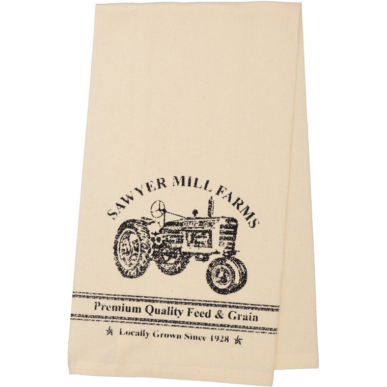 Sawyer Mill Charcoal Tractor Tea Towels - Set of 2